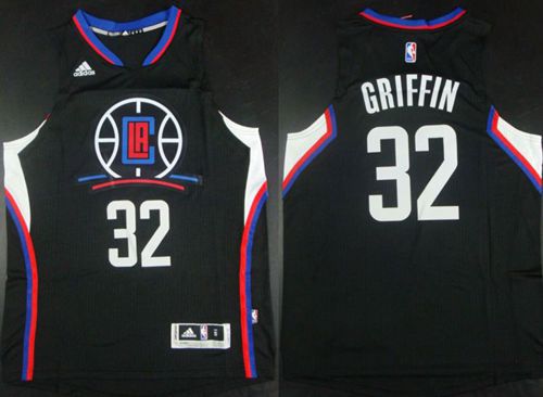 Men Los Angeles Clippers 32 Griffin Black Adidas NBA Jerseys